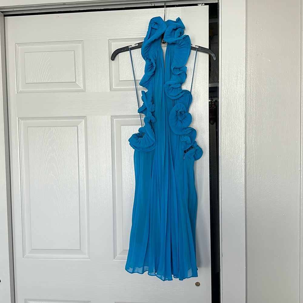 AMUR Blue Ruffle Dress